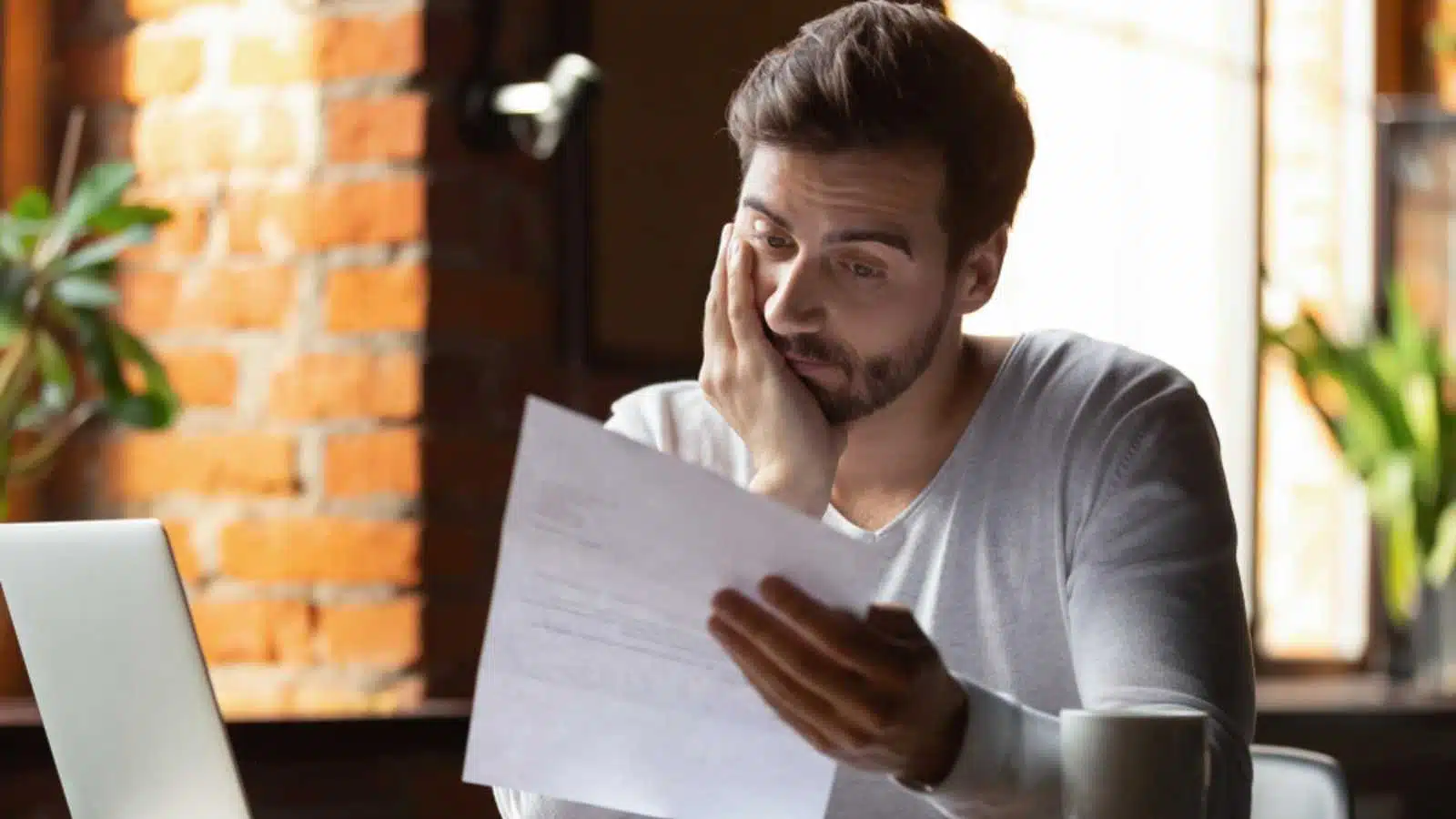 Confused frustrated young man