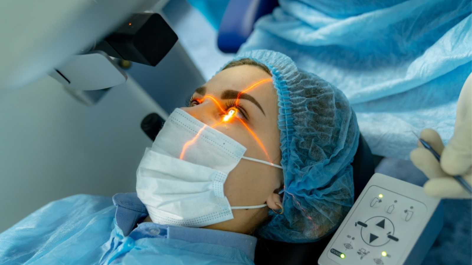 Woman doing Laser Eye Surgery
