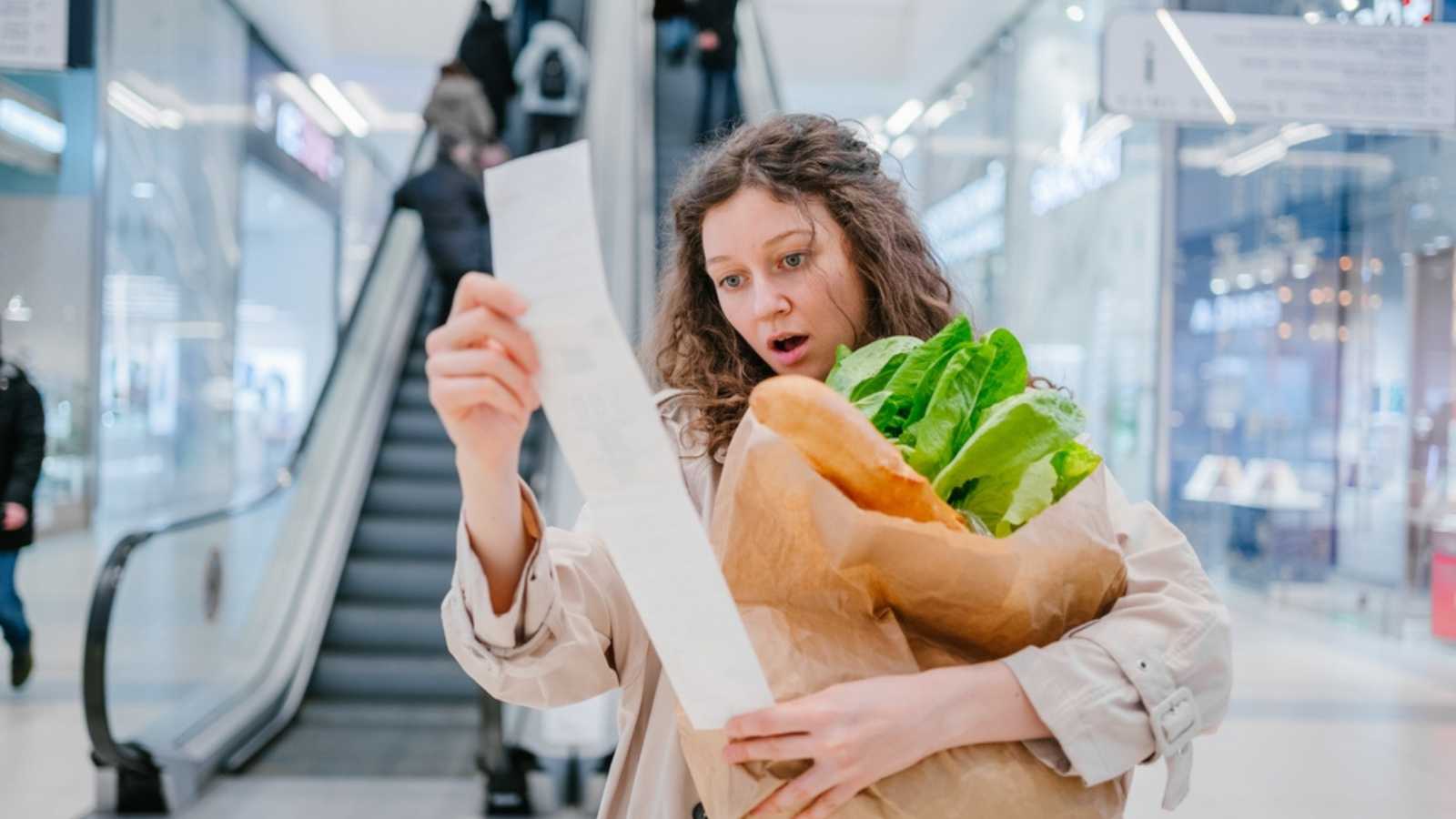 Woman shocked on seeing grocery bill