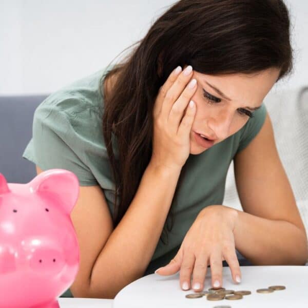 woman counting coins