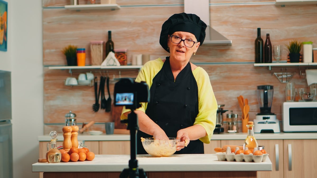 Ways Your Home Can Start Earning Money Woman recording food podcast