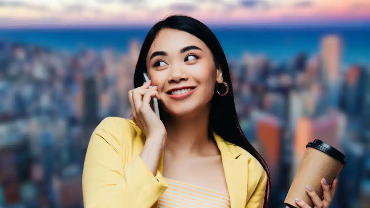 asian woman in the city