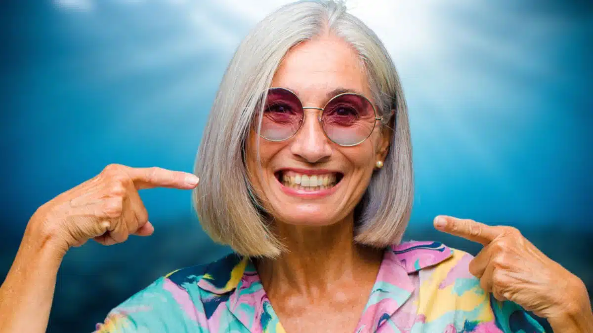 senior woman happy