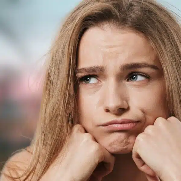 woman upset about mansion