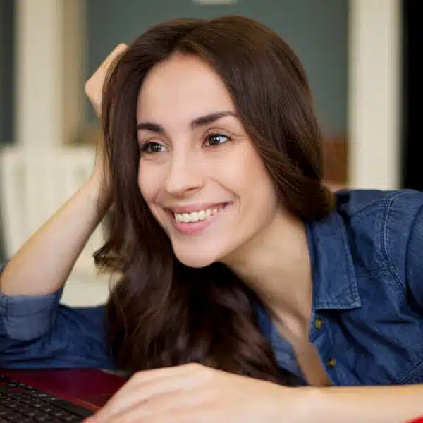 woman working on a computer