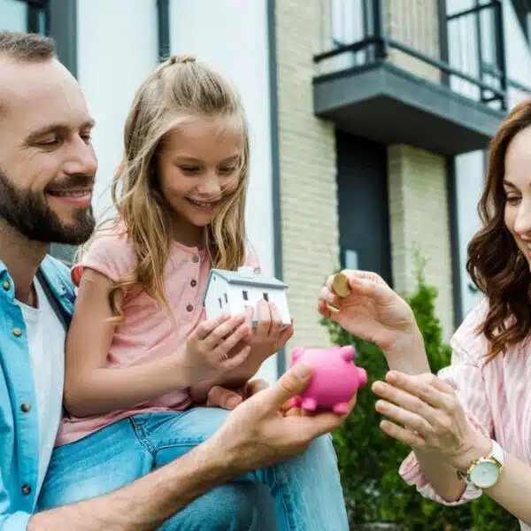 family buying a house