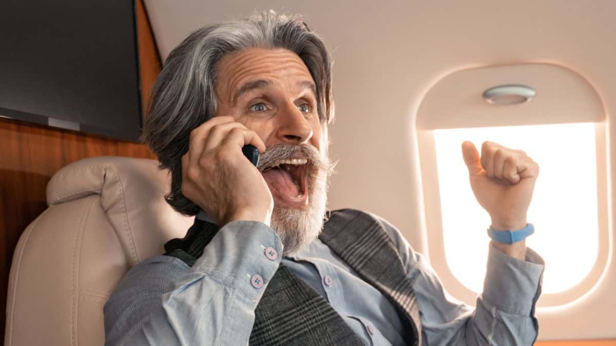 man beard on jet wealth
