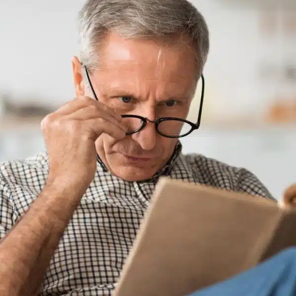 man reading a book