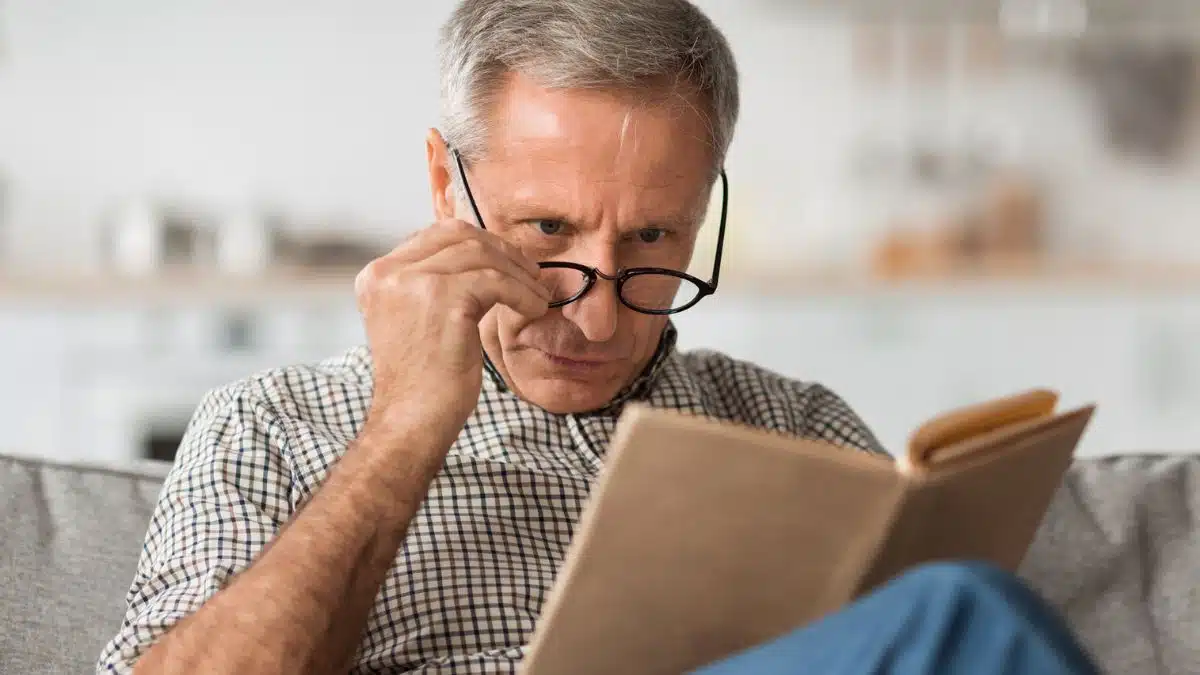 man reading a book