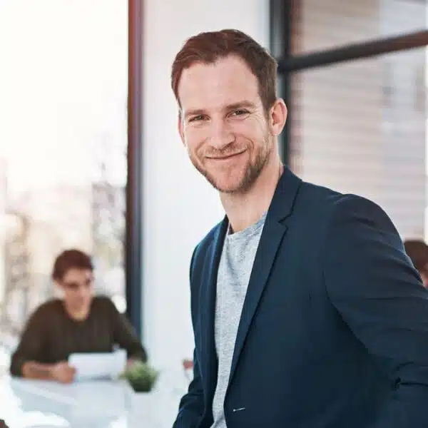 man suit in a meeting room