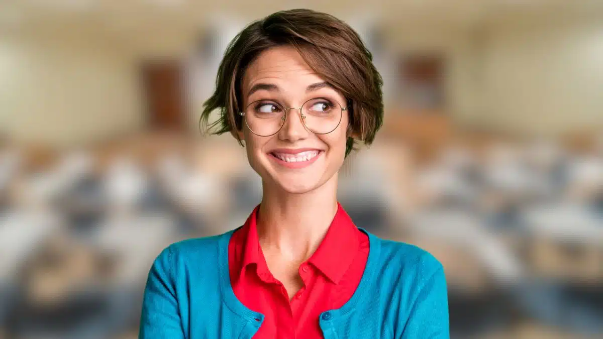 school teacher smiling