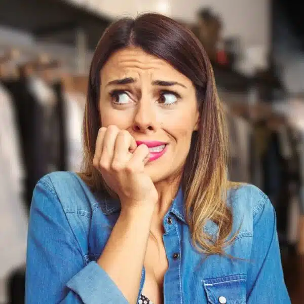 woman nervous