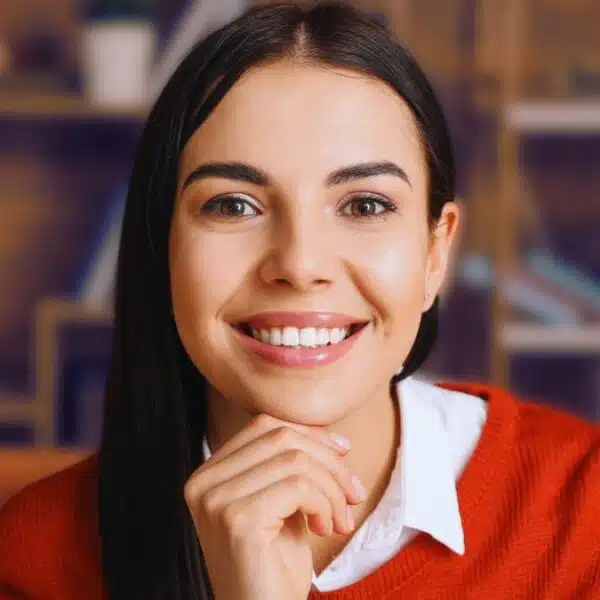 woman thinking smiling