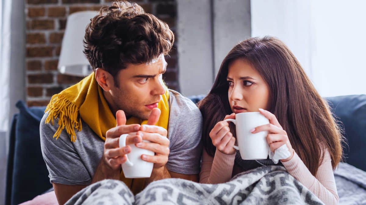 How Money Shapes Millennial Parenthood couple looking at each other coffee