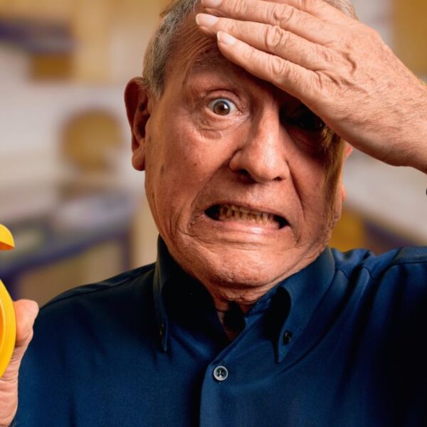 senior man upset sad