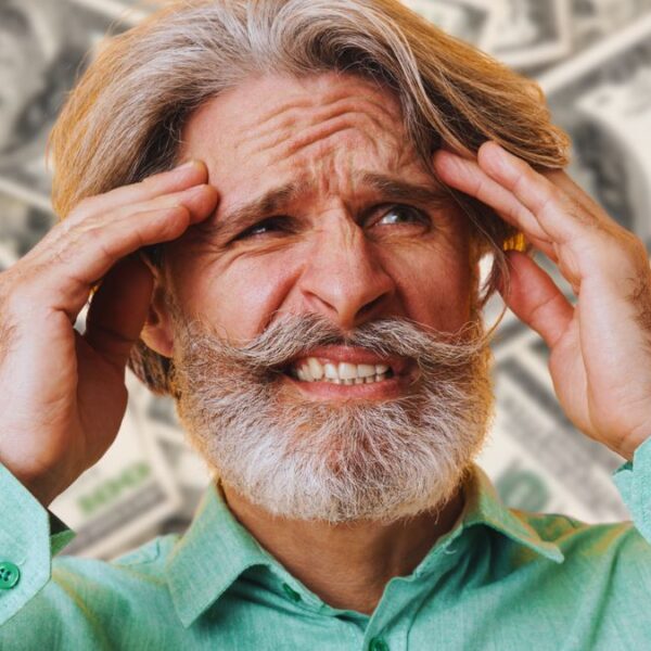 mature man beard worried about money
