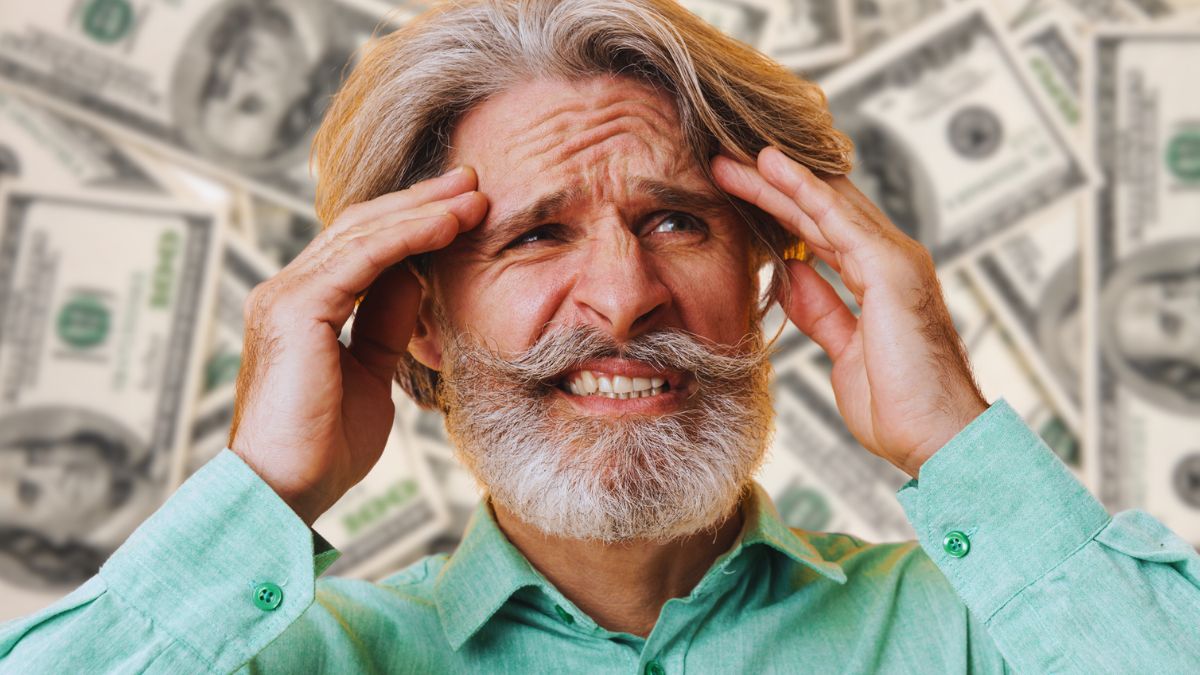 mature man beard worried about money