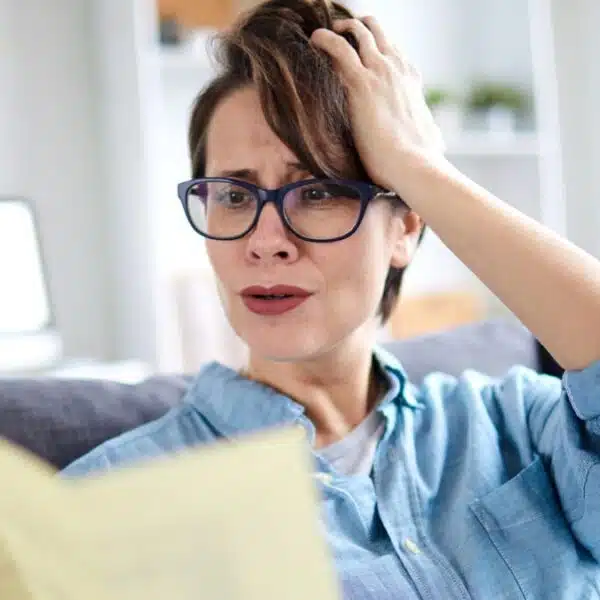 woman confused on her bills