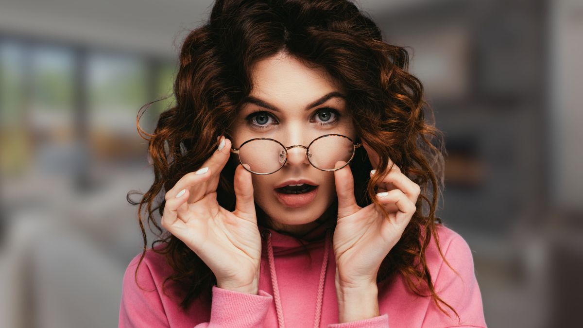 woman glasses shocked surprised