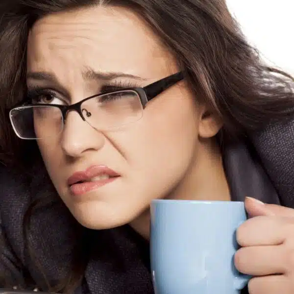woman tired in front her computer