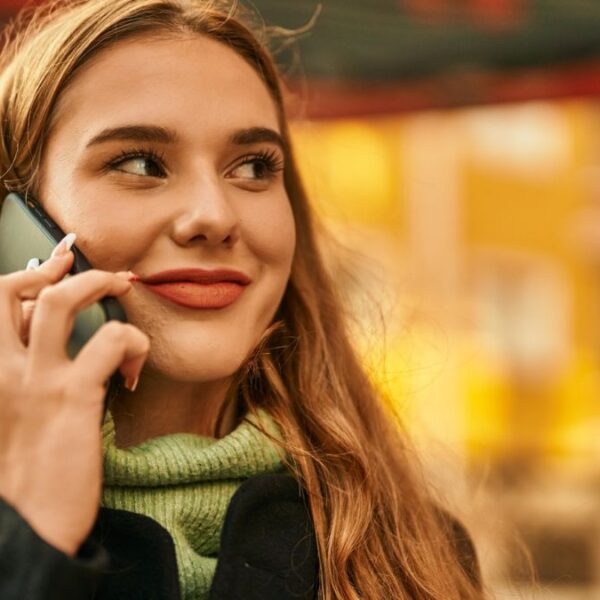 woman making a phone call outside
