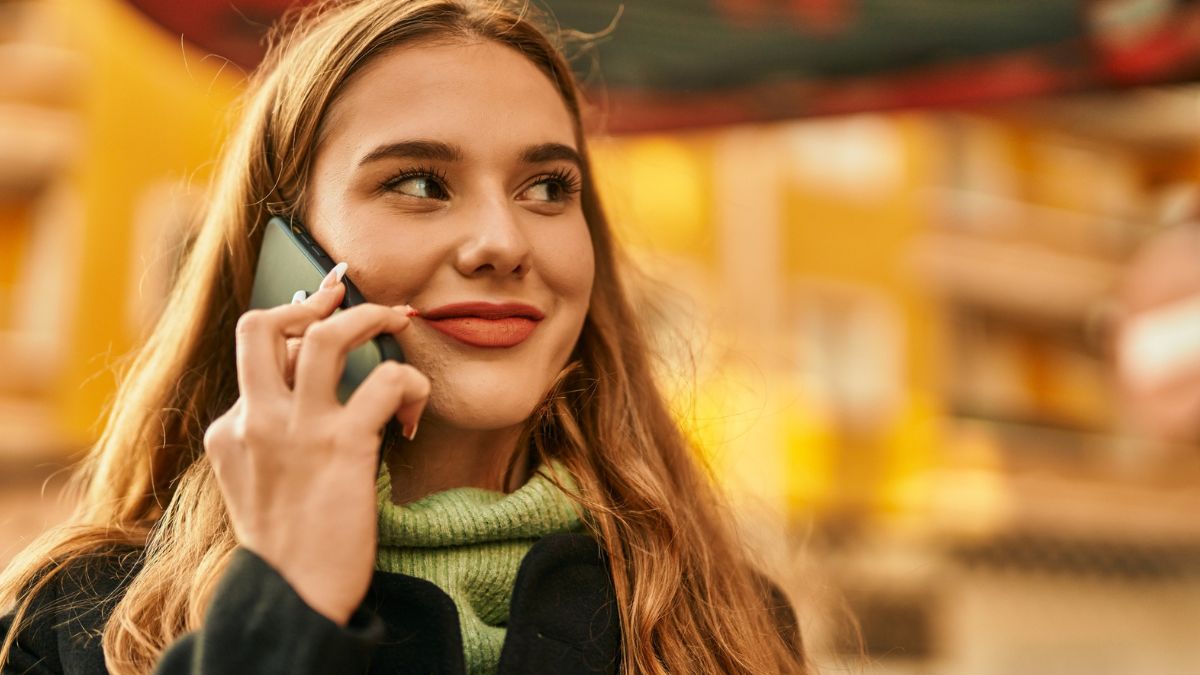 woman making a phone call outside
