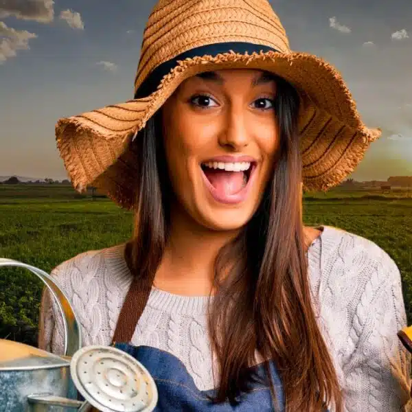 woman hat gardener farmer
