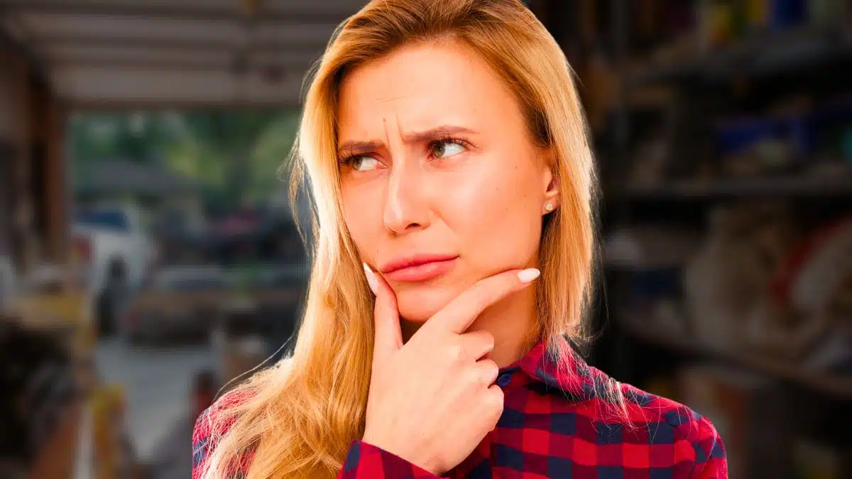woman thinking wondering in her house
