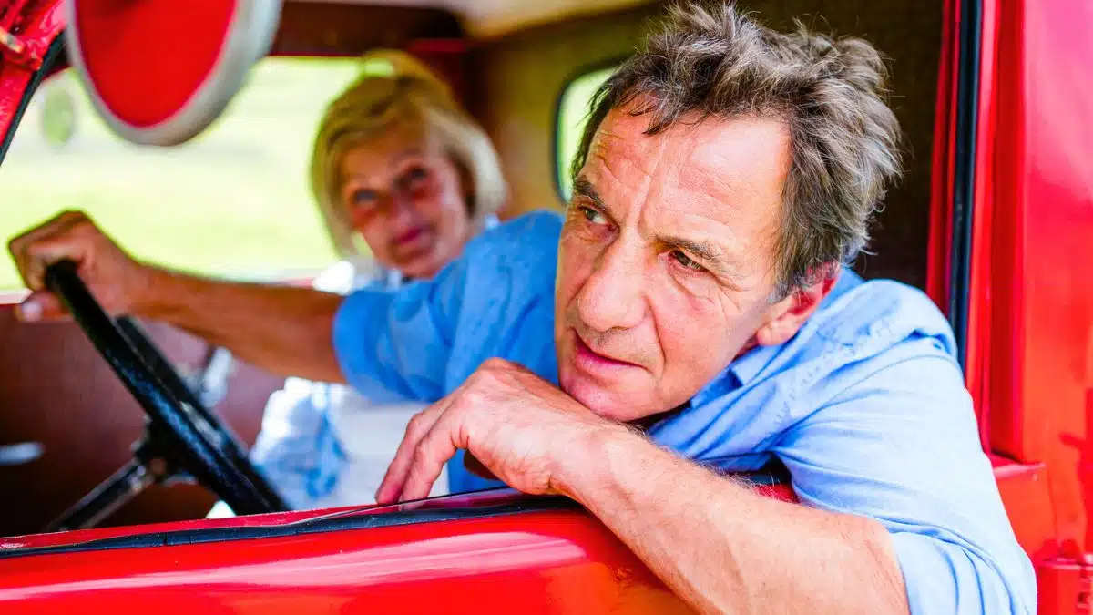 senior car truck red