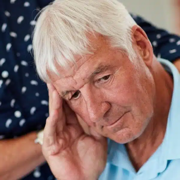 senior couple worrying