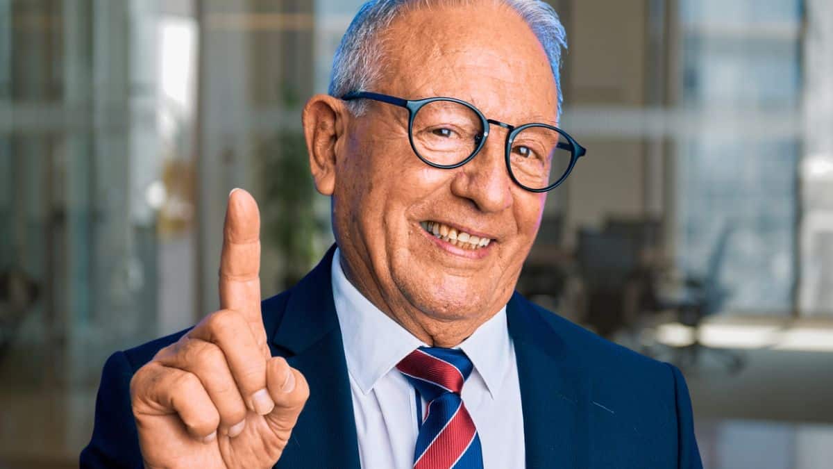 senior man wearing a suit
