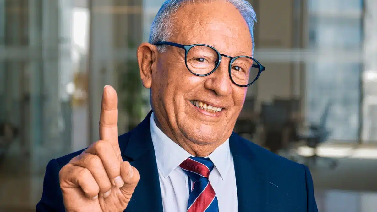 senior man wearing a suit
