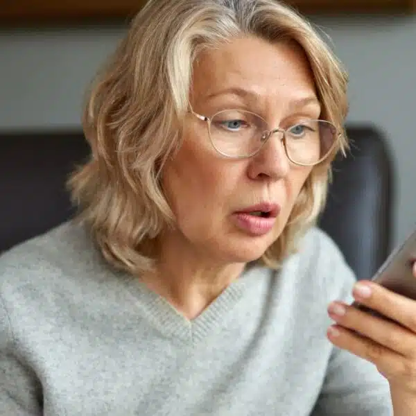 woman shocked on the phone