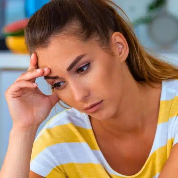 woman sad at home