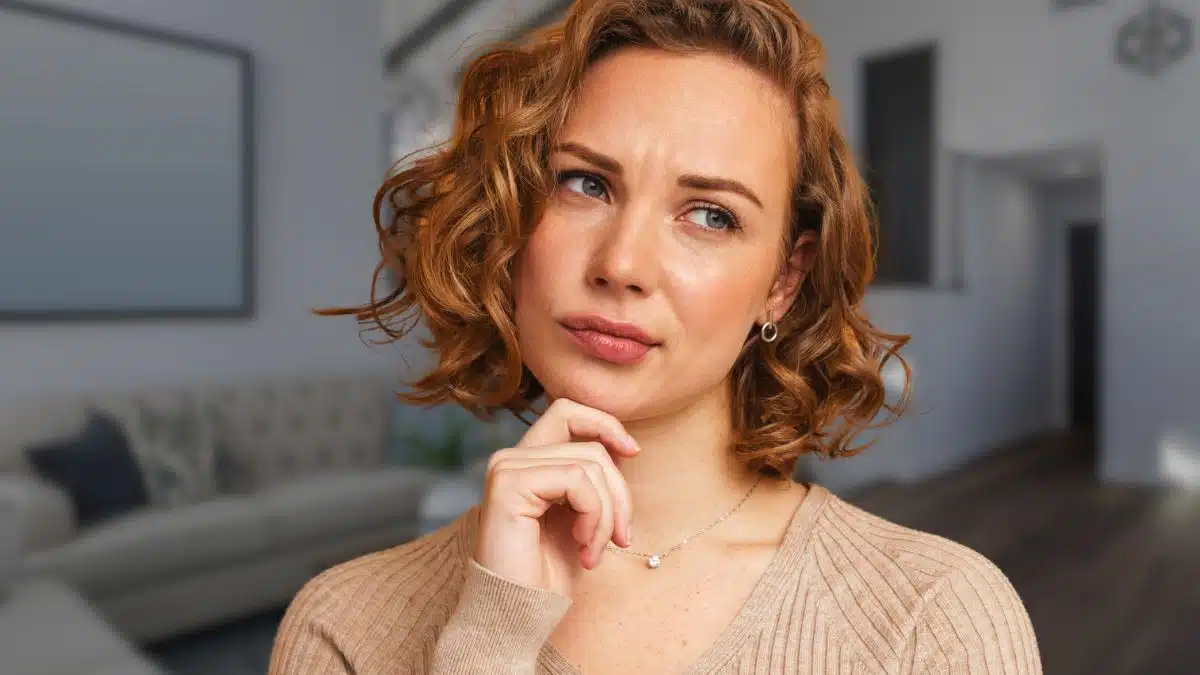 woman thinking sad regret
