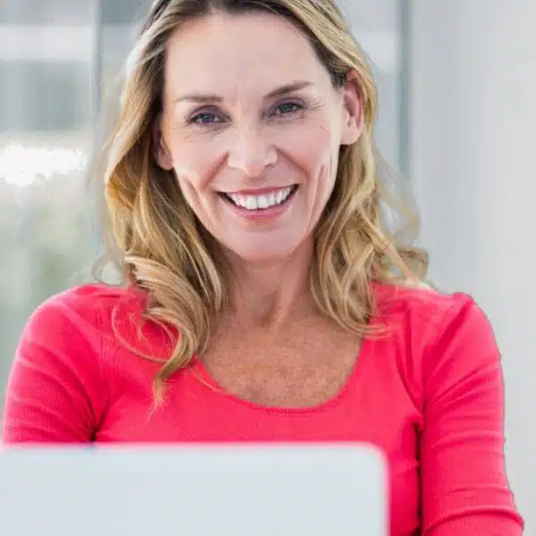 woman working on a laptop