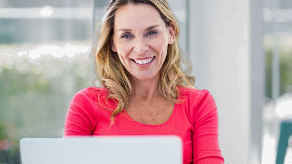 woman working on a laptop