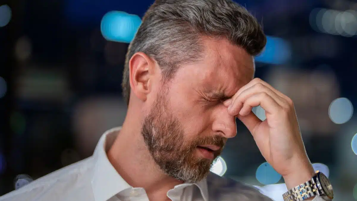 man stressed suit business angry