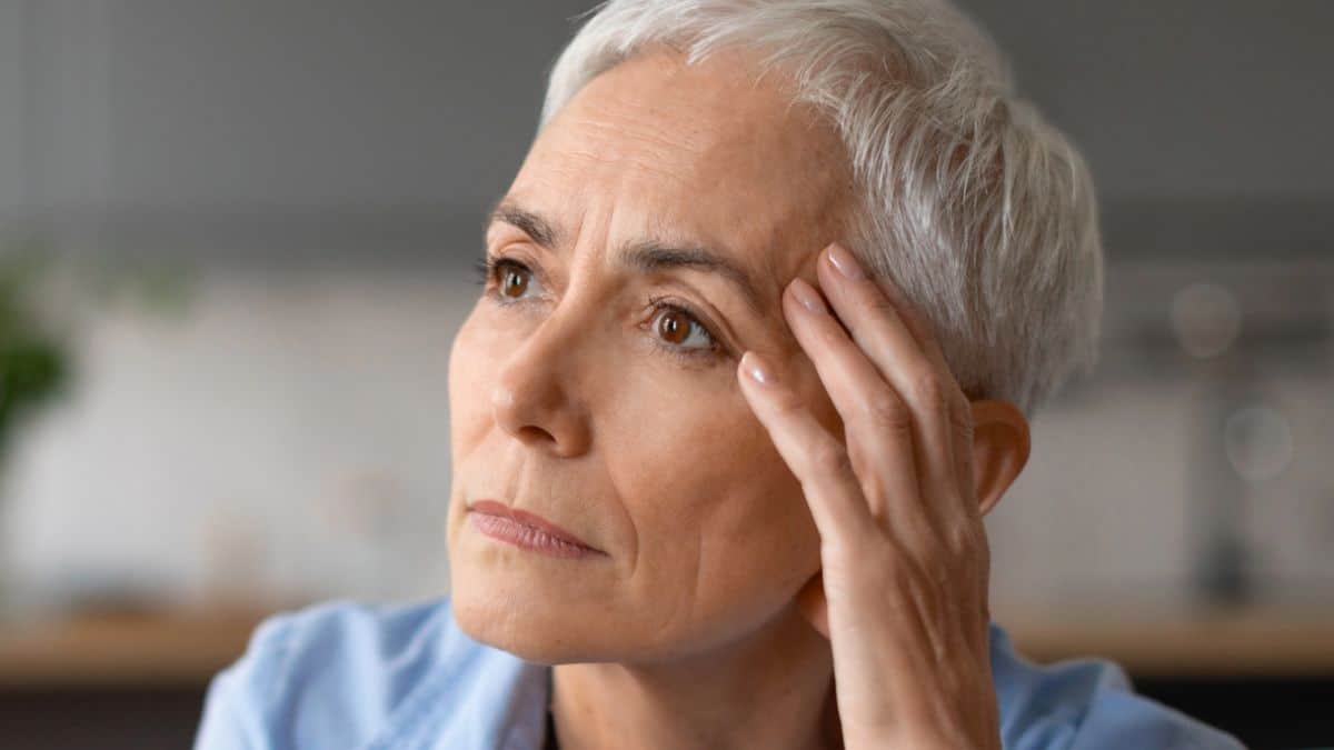mature woman sad regret