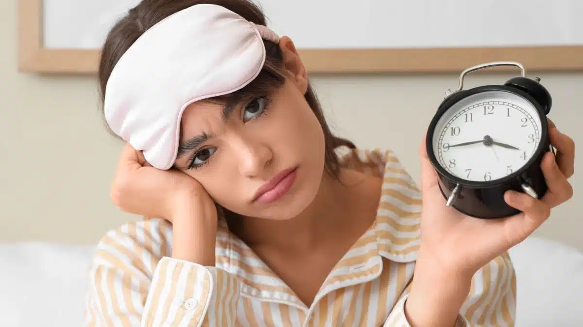 woman oversleeping