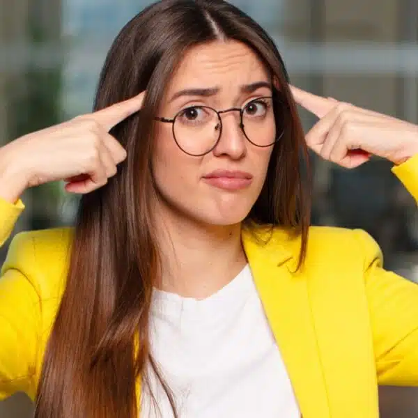 working in the office is woman