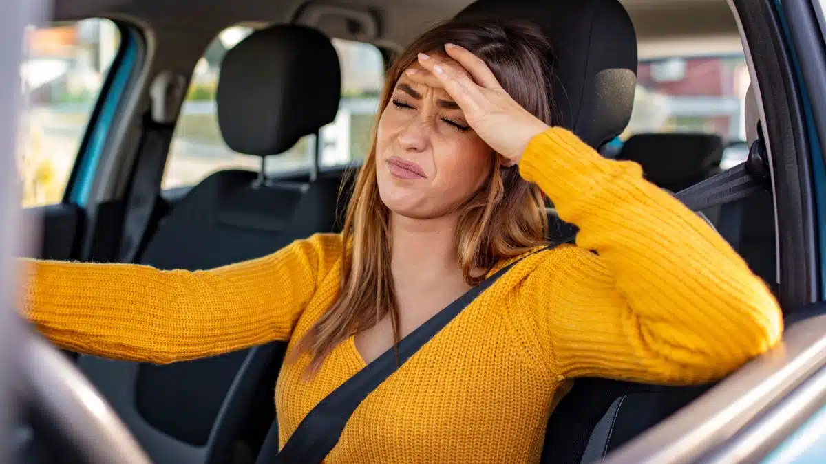 woman driving car accident mistake