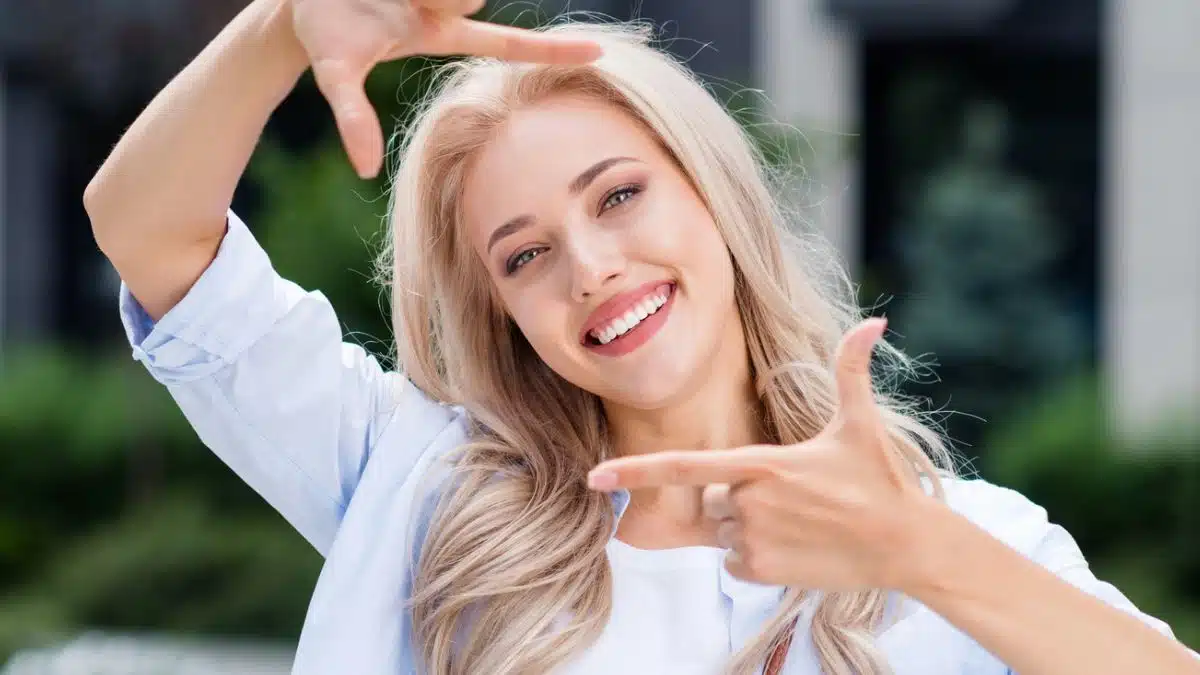woman happy smile