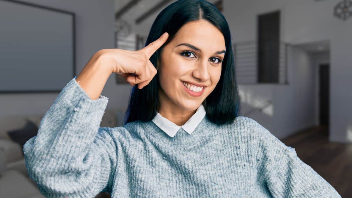 woman thinking at home