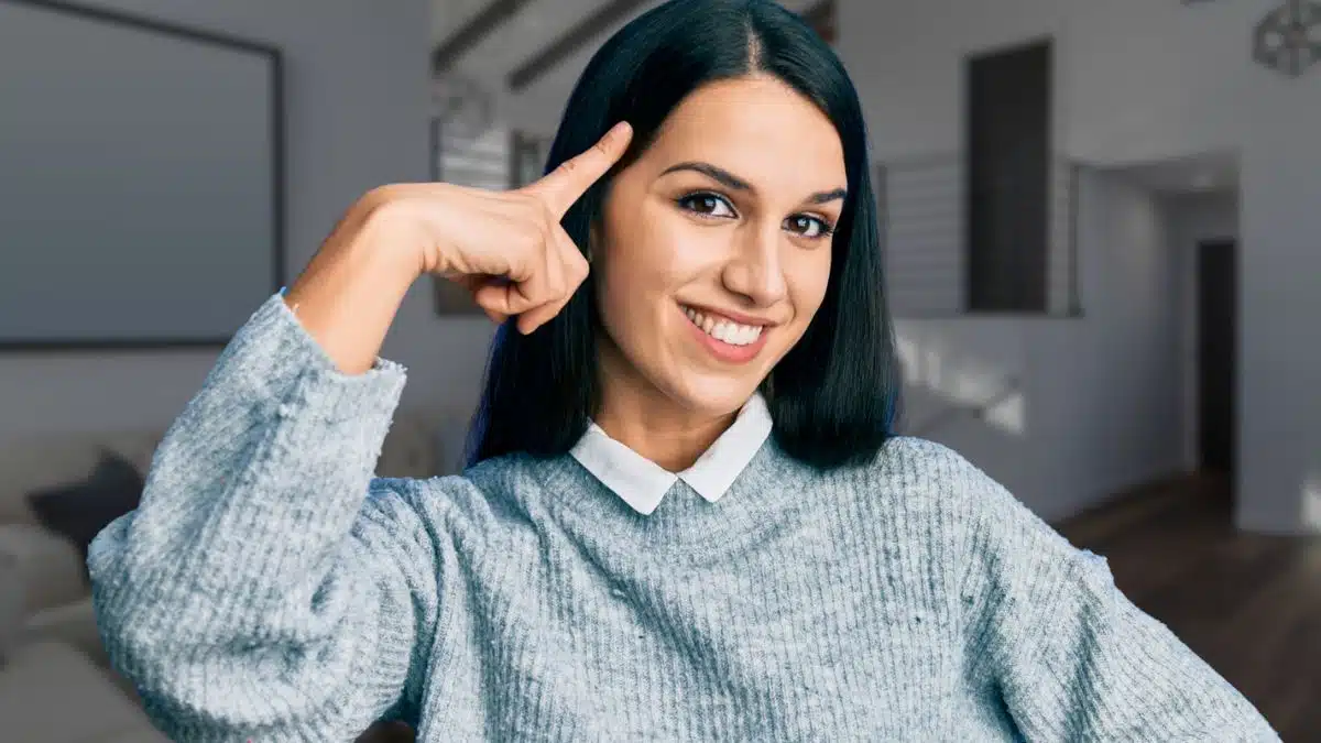 woman thinking at home