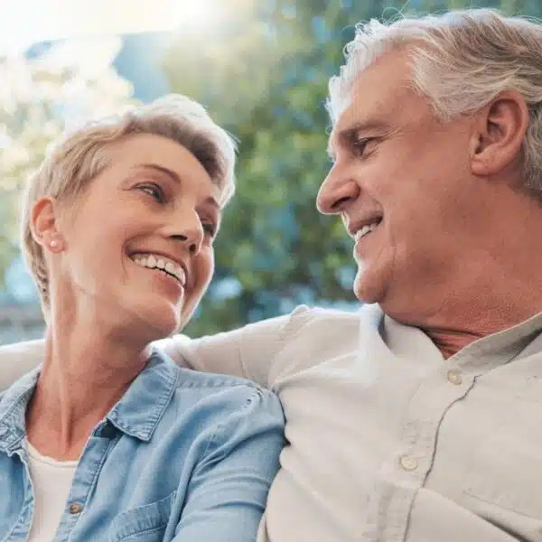senior couple smiling