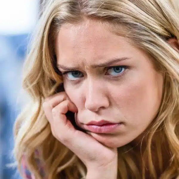 woman annoyed looking portrait