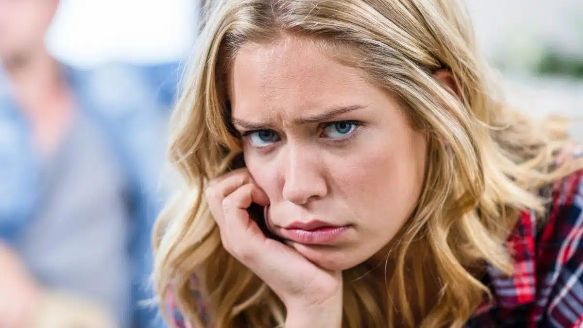 woman annoyed looking portrait