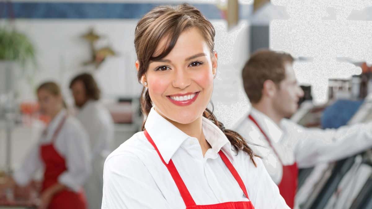 woman happy smiling employee
