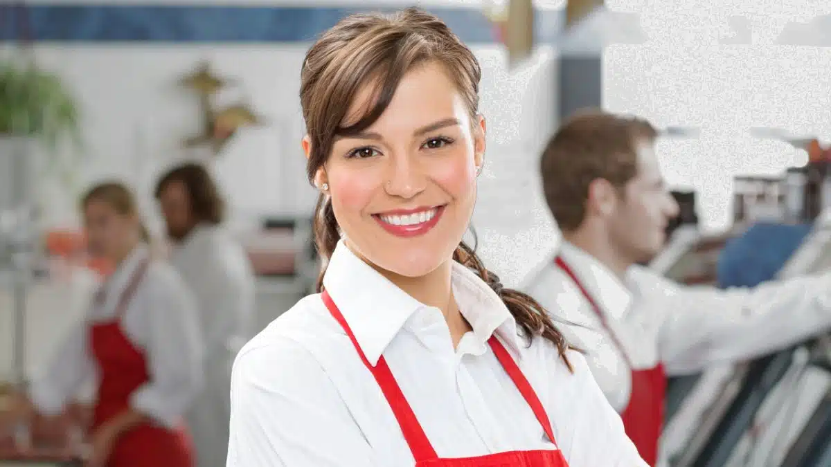 woman happy smiling employee
